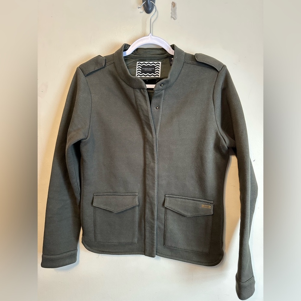Maison Scotch Women's‎ Green Military Jacket Size 2 Cotton Blend Outerwear